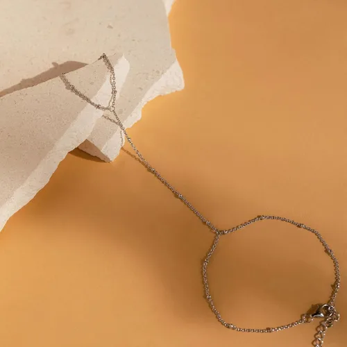 Vista 6 de Hand Chain Bracelet for Women Dainty Gold Bracelets Trendy Ring Bracelet Hand Chain Hand Jewelry Gifts for Women