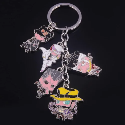 Vista 6 de FunBoat JJBA JoJo - Llavero de flecha Jotaro Joseph Josuke Cosplay Anime Charm Regalos para niños, niñas, adolescentes, mujeres y hombres