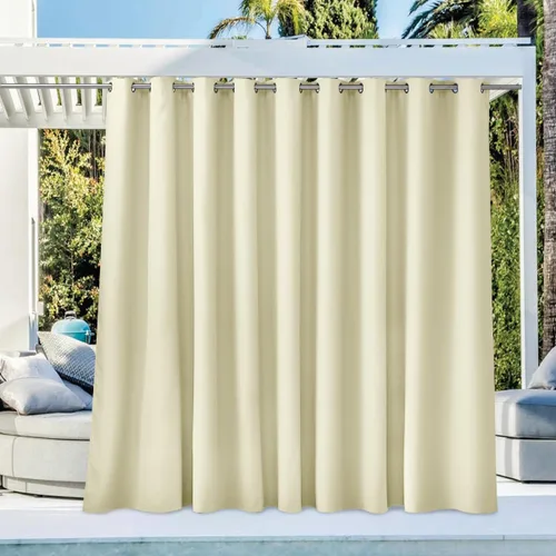 Vista 127 de NICETOWN Cortina para Exteriores para Patio Impermeable de 84 Pulgadas de Ancho, Aislamiento Térmico con Ojales Antioxidantes Bloqueo UV Cortina