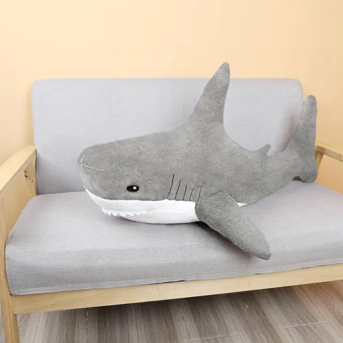 Vista 5 de Animal de Peluche Tiburón 11" Lindo Juguete de Tiburón Almohadas de Peluche Tiburones de Algodón Suave Peluches Muñeco de Animal Marino del Océano