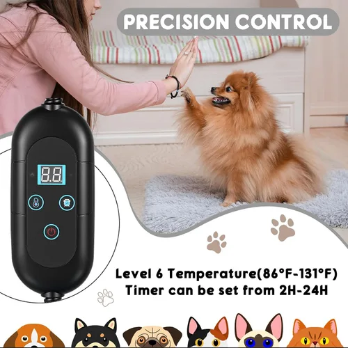 Vista 4 de Almohadilla térmica para gatos y perros, cama gruesa y calmante antiansiedad para cachorros, cama antideslizante de piel sintética de felpa