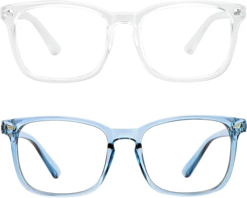 Vista 8 de LifeArt 2 pares de anteojos de bloqueo de luz azul con bisagra de resorte, anteojos para computadora, anteojos de juegos, gafas de TV para mujeres