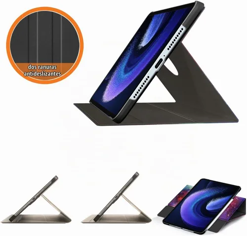 Vista 5 de Funda compatible con tablet Xiaomi Pad 6 de 11.0 pulgadas lanzada 2023 con soporte multiángulo para tableta Mi Pad 6 Pro giratoria ajustable