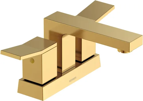 Vista 3 de Gerber Avian - Grifo de baño central de 4 pulgadas con 2 manijas con drenaje de toque de metal, bronce cepillado