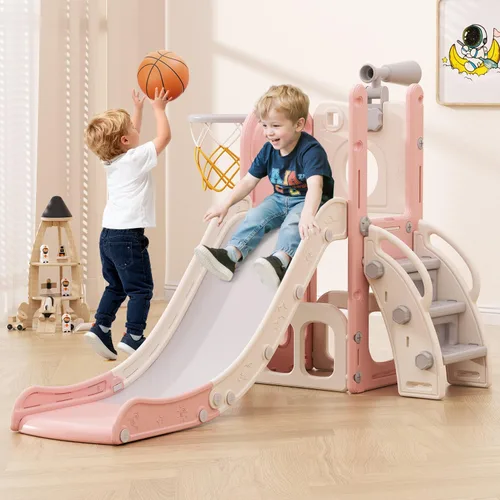 Vista 10 de Babytronic Tobogán para Niños Pequeños, 6 en 1 Tobogán de Interior para Niños de 1-3 Años, Juego de Escalador Interior y Exterior para Bebés