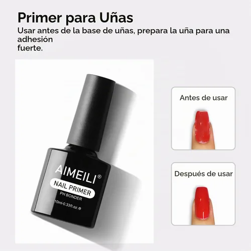 Vista 2 de AIMEILI Base de gel UV LED para polvo acrílico y gel constructor de uñas