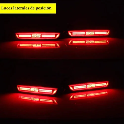 Vista 5 de TurningMax - Lentes ahumadas estilo SS rojo LED luces de marcador laterales traseras compatibles con Chevy Camaro 2010 2011 2012 2013 2014 2015