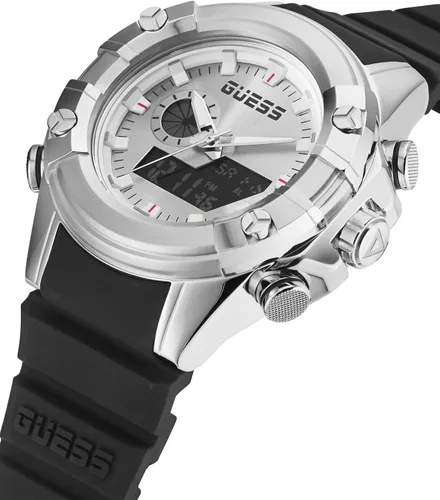 Vista 5 de GUESS Men Polycarbonate Quartz Watch with Silicone Strap