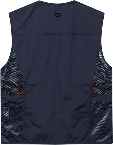 Vista 6 de Chaleco Flygo para hombre, para pesca, trabajo, safari, viaje de reportajes o para actividades al aire libre en verano, con bolsillos