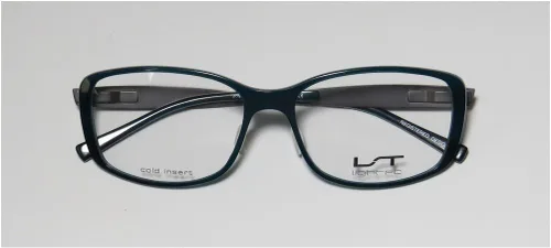 Vista 2 de Lightec 7035l - Lentes ópticos para hombre y mujer con bisagras flexibles de borde completo (53-15-135, verde azulado/gris)