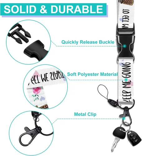 Vista 6 de Plifal Soporte para tarjetas de identificación con cordón y clip retráctil para cinturón, divertido llavero para amantes del café, extensor