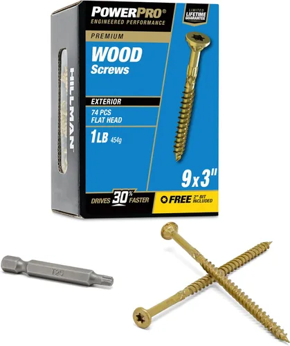 Vista 20 de Power Pro Tornillos de madera para exteriores de alta calidad, tornillos de cubierta multiusos #8 x 1-1/4 pulgadas para proyectos al aire libre