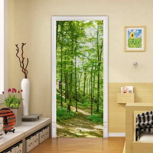 Vista 9 de Calcomanías 3D para puerta, murales para despegar y pegar, papel tapiz de caballo, calcomanías autoadhesivas extraíbles de PVC, impermeable, póster
