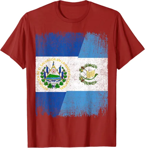 Vista 49 de Camiseta Half El Salvador Bandera de Guatemala con raíces guatemaltecas