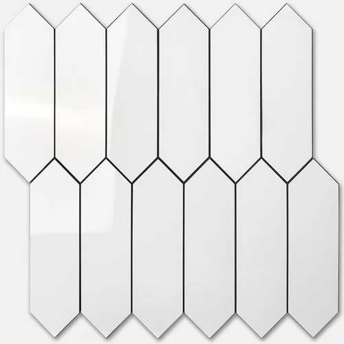 Vista 10 de Vamos Tile 1 hoja de azulejos brillantes con veta de mármol de madera para protector contra salpicaduras, despegar y pegar, azulejos de pared