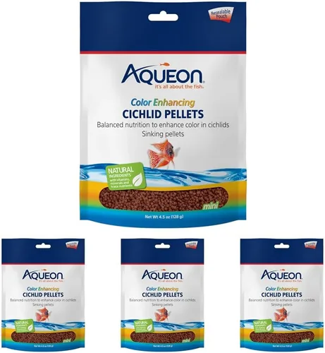 Vista 6 de Aqueon Alimento para pescado cíclidos, mejora del color, 4.5 onzas
