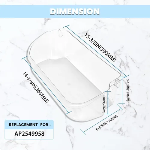 Vista 2 de HECASA 240356402 AP2549958 - Estante para puerta de refrigerador compatible con frigidaire frigidaire, reemplazo ligero y transparente, 1 unidad