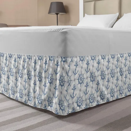 Vista 37 de Lunarable Falda de cama elástica de trébol, tréboles de cultura irlandesa con temática del día de San Patricio, 4 hojas, falda de cama de tela