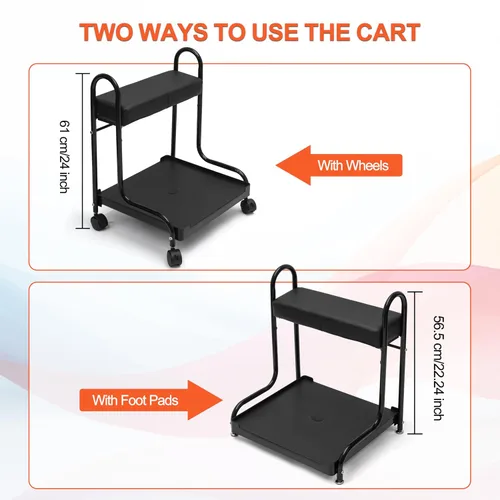 Vista 2 de Pedicura Manicura Salón de Belleza Uñas Baño de Pies Spa Carrito Esteticista Portátil para Reposapiés 3 Altura Ajustable PU Cojín Funiture Masaje