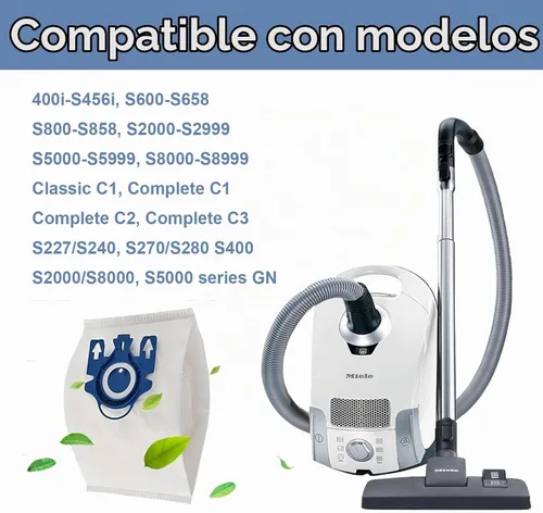 Vista 2 de Paquete de 24 bolsas de vacío 3D Airclean GN compatibles con Miele Classic C1, Complete C1, Complete C2, Complete C3, S400i S600 S2 S5 S8 Series, 6