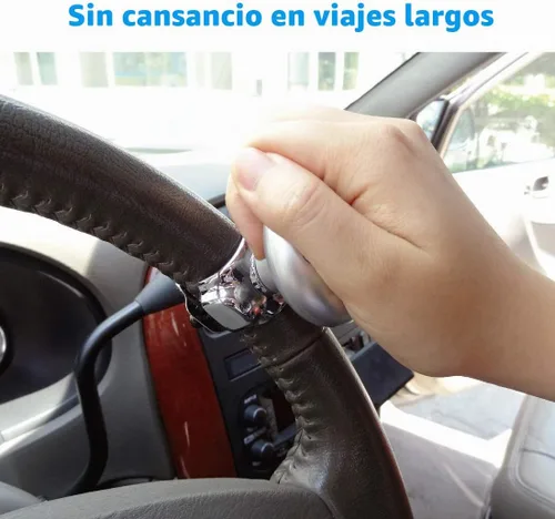 Vista 2 de Hypersonic Pomo Giratorio para Volante de Vehículo, Accesorio Universal para Coche (Plata)
