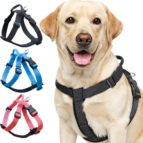 Vista 12 de Galaxy - Arnés reflectante para perro, ajuste ajustable de 4 puntos, hebillas antipellizcos, control de clip trasero y asa de emergencia, forro
