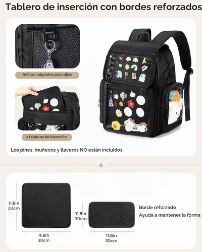 Vista 2 de Mochila Ita Bag con 2 insertos, bolsa de exhibición de pines con funda para portátil