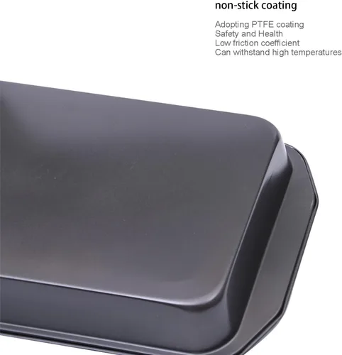 Vista 7 de Molde antiadherente de acero al carbono rectangular grande negro para hornear horno, 17 pulgadas