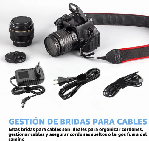 Vista 5 de 70 bridas para cables de 6 pulgadas, reutilizables, ajustables, organizadores de cables, correas de cable, envolturas de cables y correas de gancho
