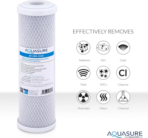 Vista 5 de Aquasure Pioneer Series - Filtro de repuesto de 5 micrones para ósmosis inversa y filtro de agua debajo del fregadero, 10 x 2.5 pulgadas