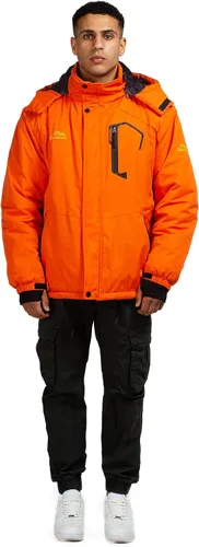 Vista 6 de CorBuyit Chaqueta de esquí con capucha para hombre, abrigo impermeable de invierno para nieve