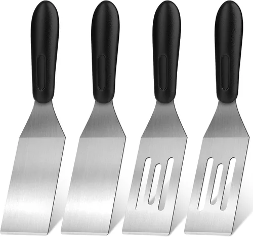 Vista 9 de Espátula pequeña, espátula de acero inoxidable, espátula de metal para cocinar con mango resistente al calor, espátulas de metal para uso