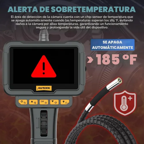 Vista 3 de AUTOOL Boroscopio articulado bidireccional de 210 ° con cámara endoscopio de luz