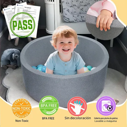 Vista 2 de TRENDBOX Esponja de espuma suave interior redondo Ball Pit,Ideal para niños - Gris oscuro