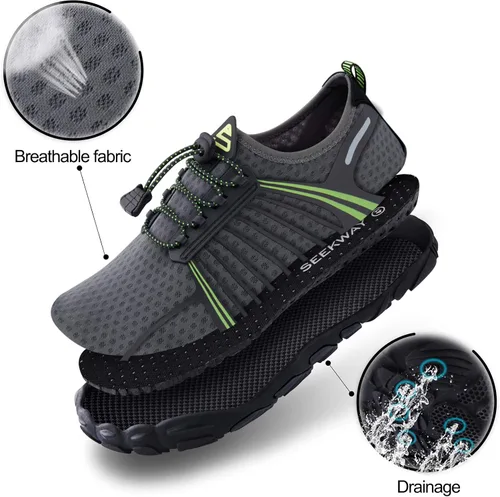 Vista 2 de SEEKWAY - Zapatos de agua unisex, de secado rápido, tipo calcetín y con sensación de pie descalzo para adultos, para playa, natación, río, piscina