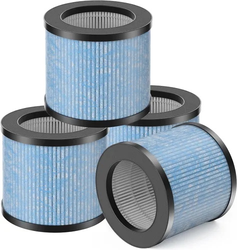 Vista 9 de Paquete de 2 filtros de repuesto TPAP002 compatibles con purificador TOPPIN TPAP002 Comfy Air C1, parte # TPFF002, filtros 4 en 1