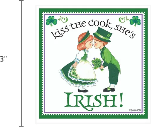 Vista 2 de Essence of Europe Gifts Kiss The Cook She's Irish Kitchen Magnet