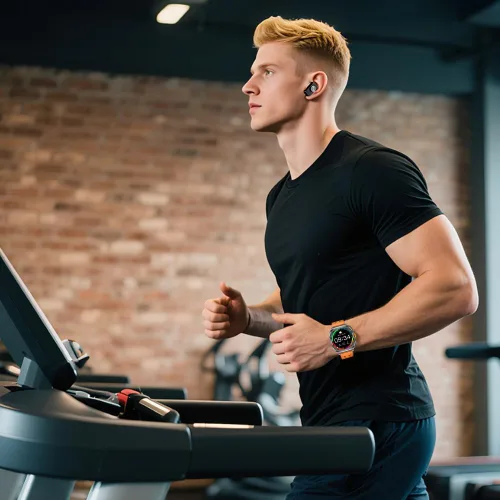 Vista 5 de Reloj inteligente con auriculares en el interior, contesta llamadas y escucha música, relojes de seguimiento de fitness, más de 100 modos deportivos