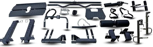 Vista 7 de Hercules EX Commercial All in One Gym Machine 400 lb Weight Stack Adj Bench Leg Press Jammer Arms Leg Extension Arm Curl LAT Seat 24 Attachments