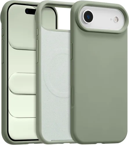 Vista 423 de Funda magnética de silicona para iPhone 13 Pro, color blanco antiguo [Compatible con Magsafe] [Forro de microfibra suave antiarañazos], funda