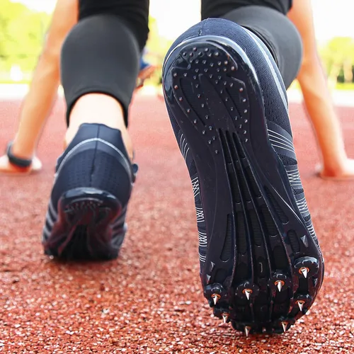 Vista 6 de Zapatos de pista y campo para hombres, mujeres, niños, zapatillas de deporte de pista de carreras de salto para niñas, zapatos profesionales