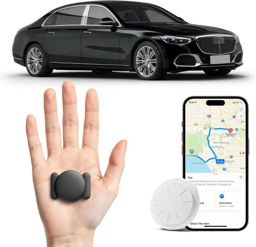 Vista 9 de Rastreador GPS para vehículos, 2 unidades de mini rastreador de vehículos ocultos con funda magnética, funciona con Find My (solo iOS), rastreador