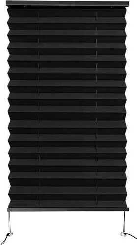 Vista 10 de Dulepax Persianas plisadas, 14 pulgadas de ancho x 24 pulgadas de largo, color negro, para caravana, remolques de viaje, ventana de autocaravana