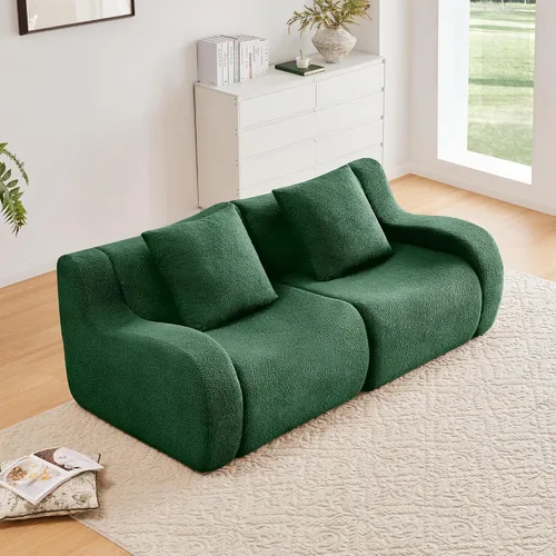 Vista 21 de Boneless Cloud - Sofá modular modular de 82.7 pulgadas, cómodo sofá biplaza de tela de peluche, sofás seccionales de asiento profundo para sala
