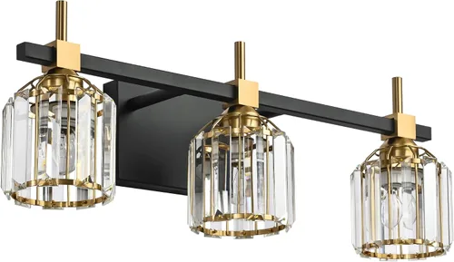 Vista 10 de SOLFART Cristal 1 luz de tocador de baño sobre espejo de pared de aplique 4.3 pulgadas 1T