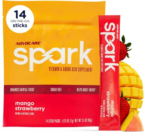 Vista 12 de AdvoCare Spark Energy & Focus, sin azúcar, frambuesa azul, 14 barras Suplemento de vitaminas y aminoácidos, fórmula sin azúcar que apoya la energía