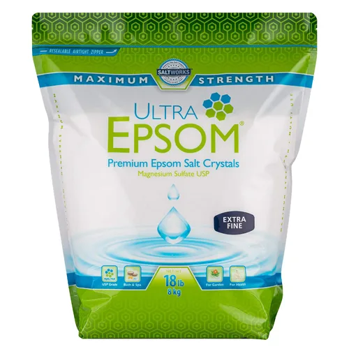 Vista 10 de SaltWorks Ultra Epsom - Sal de baño premium, grano medio, bolsa de 2 libras