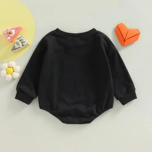 Vista 32 de Enterizo de manga larga con estampado de letras para bebés, niñas y niños