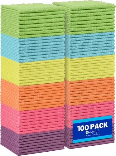 Vista 21 de Orighty - Paño de limpieza de microfibra, paquete de 24, trapos de limpieza negros de 12 x 11 pulgadas Microfiber Towels for Cars, Highly