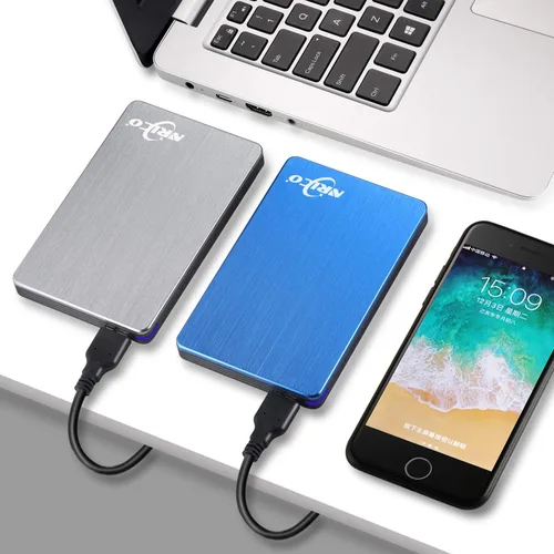 Vista 6 de NRICO Disco Duro Externo Portátil de 500GB, USB 3.0, HDD de 2.5 Pulgadas, Almacenamiento Compatible para PC, Mac, Escritorio, PS4 (500GB, Azul)